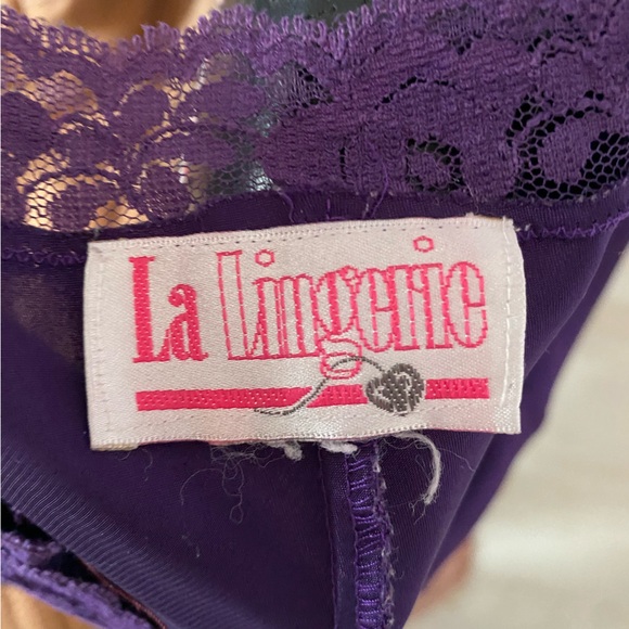 LA Lingerie Royal Purple Vintage Silk Slip - Picture 3 of 3